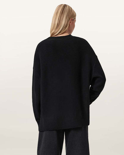 AllSaints Zinc Jacquard Graphic Sweater Women's Black/Chalk White Women's