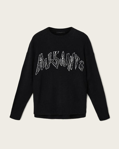 AllSaints Zinc Jacquard Graphic Sweater Women's Black/Chalk White Women's