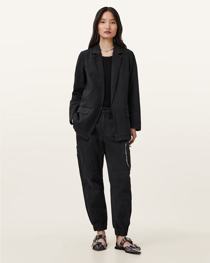 AllSaints Aleida Denim Blazer Women's Washed Black Women's