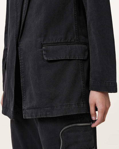 AllSaints Aleida Denim Blazer Women's Washed Black Women's