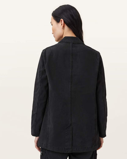 AllSaints Aleida Denim Blazer Women's Washed Black Women's