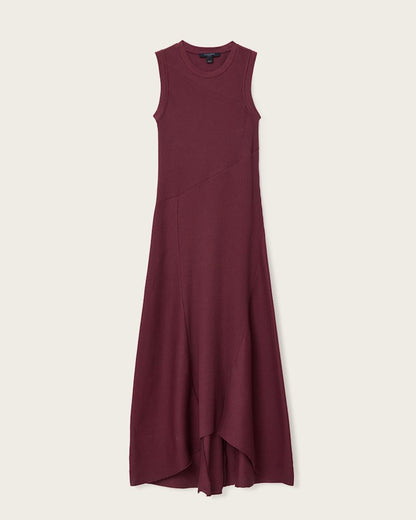 AllSaints Gia Slim Fit Maxi Dress Women's Oxblood Red Women's