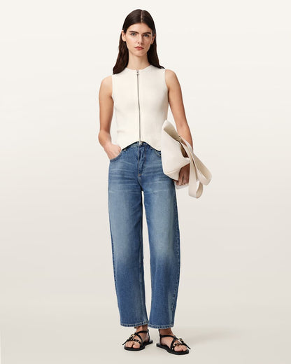 AllSaints Cruz Zip Slim Fit Vest Women's Haze Green Women's