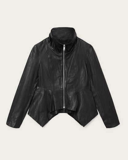 AllSaints Grace Leather Biker Jacket Women's Black Women's