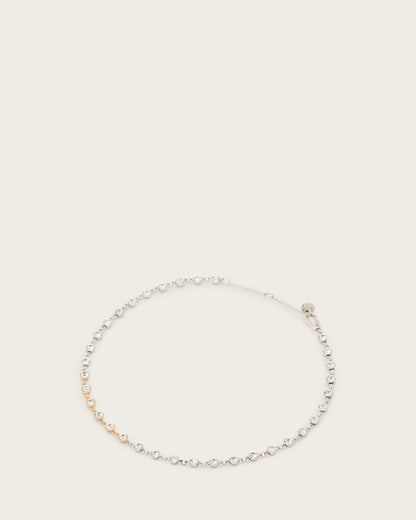 AllSaints Pippa Crystal Necklace Women's Warm Silver Mix Women's