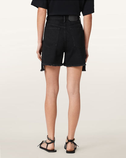 AllSaints Frankie High Waisted Denim Shorts Women's Black Women's