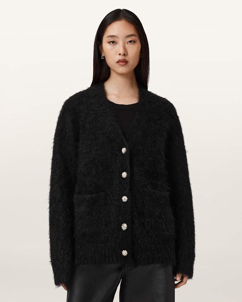 AllSaints Rubi Embellished Cardigan Women's Black Women's