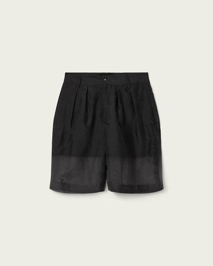 AllSaints Banu Pleated Sheer Shorts Women's Black Women's