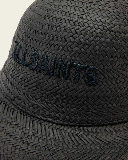 AllSaints Mila Straw Baseball Cap Women's Black Women's