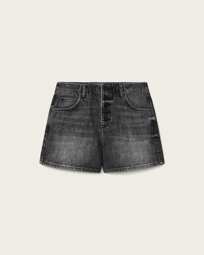 AllSaints Tay Mid Rise Denim Shorts Women's Black Women's