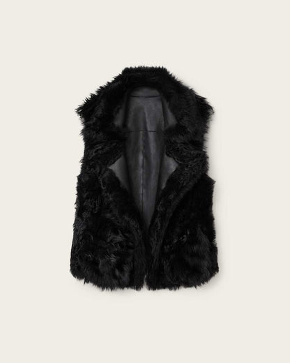 AllSaints Luna Shearling Reversible Gilet Women's Black Women's