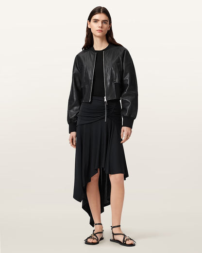 AllSaints Annalie Jersey Midi Skirt Women's Black Women's