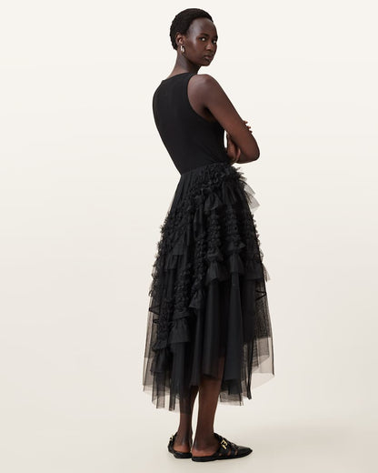 AllSaints Jen Tulle Maxi Skirt Women's Black Women's