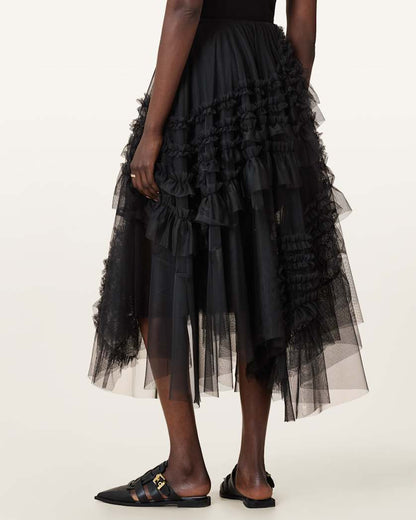 AllSaints Jen Tulle Maxi Skirt Women's Black Women's