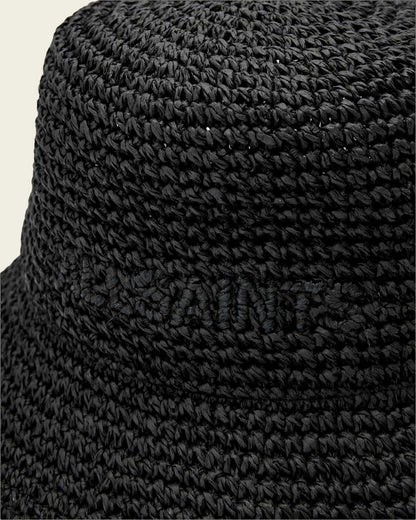 AllSaints Eli Straw Bucket Hat Women's Black Women's