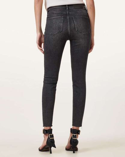 AllSaints Miller Push Up Skinny Fit Denim Jeans Women's Washed Black Women's