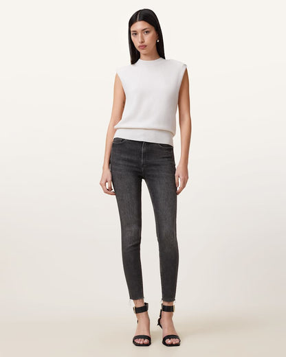 AllSaints Miller Push Up Skinny Fit Denim Jeans Women's Washed Black Women's