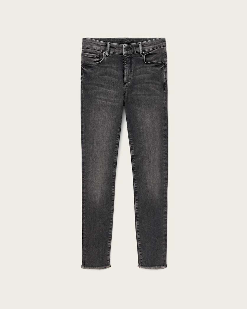 AllSaints Miller Push Up Skinny Fit Denim Jeans Women's Washed Black Women's