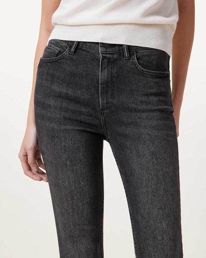 AllSaints Miller Push Up Skinny Fit Denim Jeans Women's Washed Black Women's