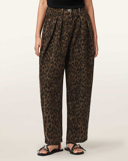 AllSaints Becca Barrel Leg Denim Pants Women's Leppo Brown Women's