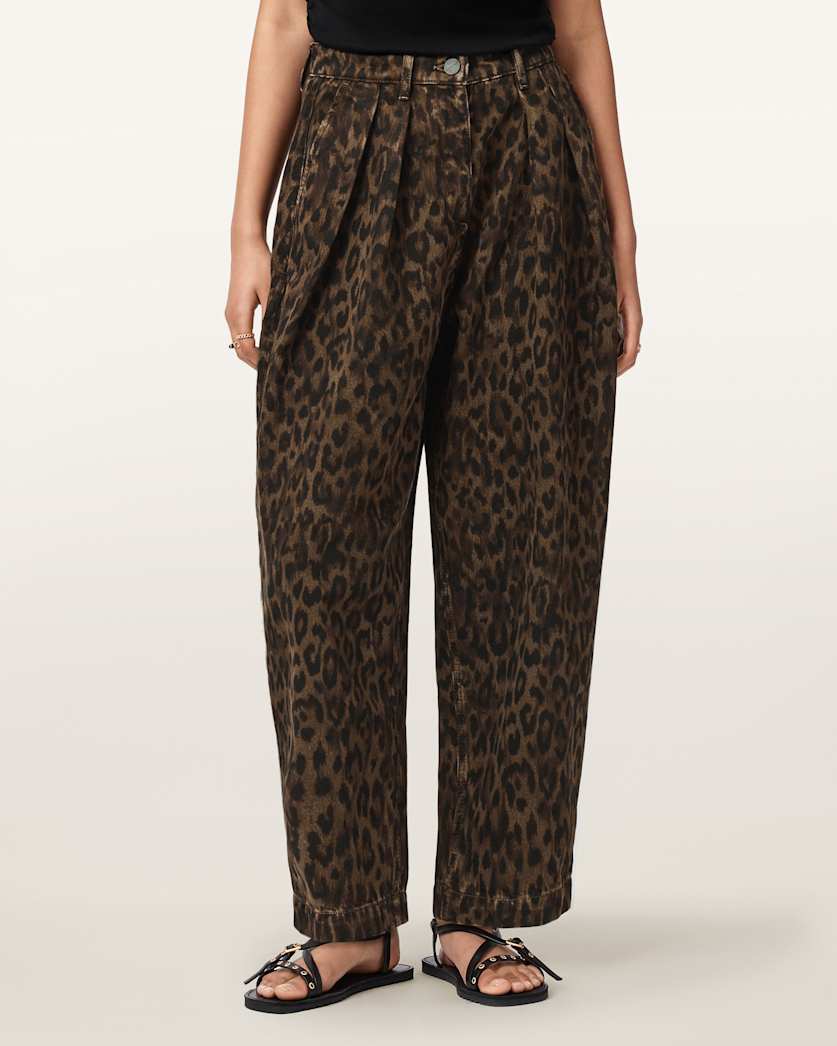 AllSaints Becca Barrel Leg Denim Pants Women's Leppo Brown Women's