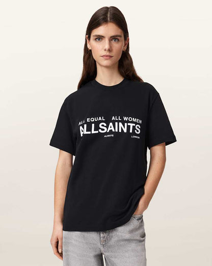 AllSaints International Womens Day Short Sleeve Cotton T Shirt Women's Black Women's