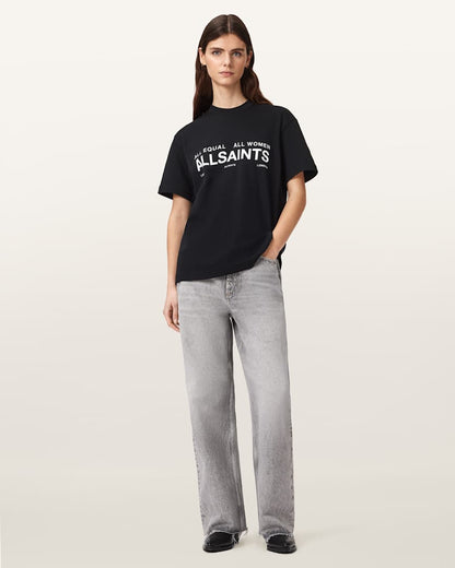 AllSaints International Womens Day Short Sleeve Cotton T Shirt Women's Black Women's