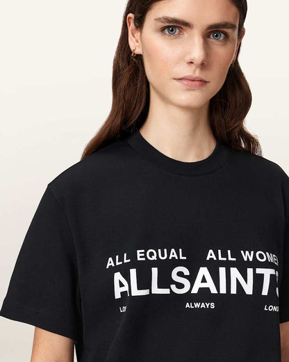 AllSaints International Womens Day Short Sleeve Cotton T Shirt Women's Black Women's