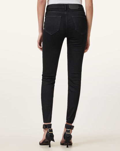 AllSaints Miller Size Me Stretch Denim Jeans Women's Black Women's