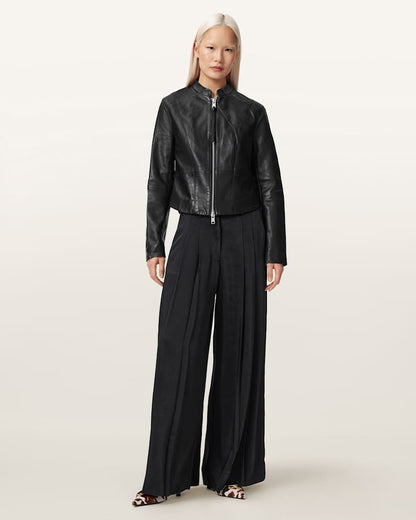 AllSaints Repurpose Sadler Leather Jacket Women's Black Women's
