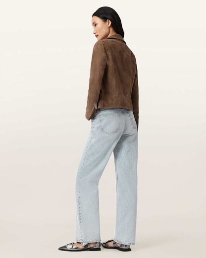 AllSaints Brooklyn Straight Leg Jeans Women's Snow Indigo Blue Women's