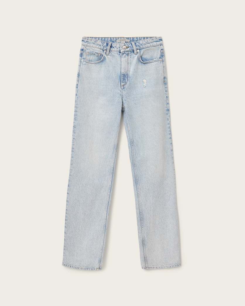 AllSaints Brooklyn Straight Leg Jeans Women's Snow Indigo Blue Women's