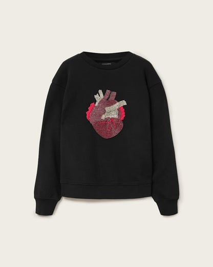 AllSaints Andrea Pippa Embellished Sweatshirt Women's Black Women's