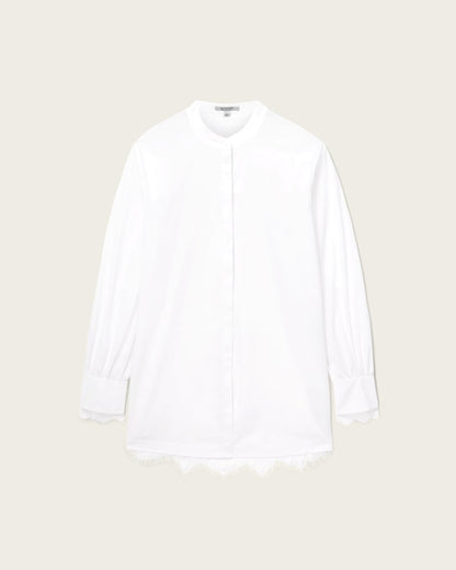 AllSaints Ethel Lace Trim Shirt Women's White Women's