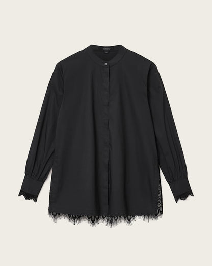 AllSaints Ethel Lace Trim Shirt Women's White Women's