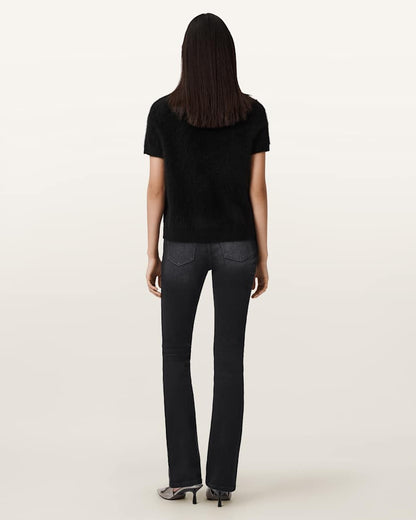 AllSaints Haldan Crystal Embellished Jeans Women's Washed Black Women's