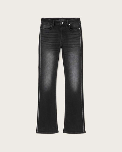AllSaints Haldan Crystal Embellished Jeans Women's Washed Black Women's