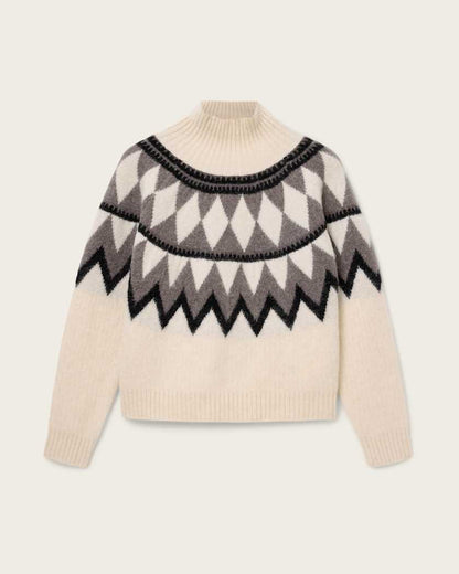 AllSaints Tara Wool Blend Sweater Women's Chalk White/Grey Women's