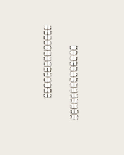 AllSaints Gia Crystal Drop Earrings Women's Warm Silver Women's