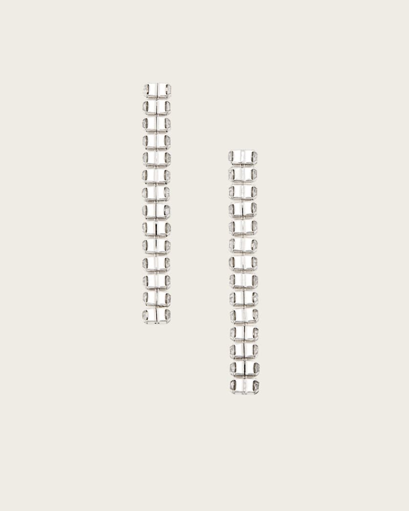 AllSaints Gia Crystal Drop Earrings Women's Warm Silver Women's