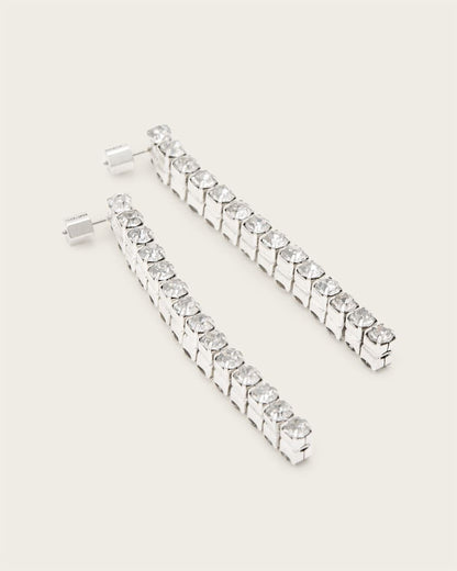 AllSaints Gia Crystal Drop Earrings Women's Warm Silver Women's