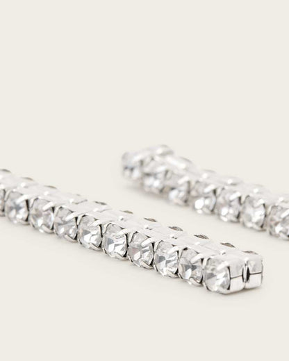 AllSaints Gia Crystal Drop Earrings Women's Warm Silver Women's