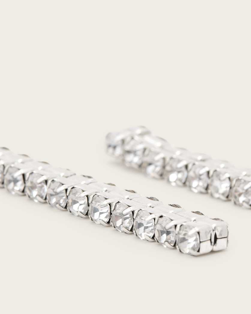AllSaints Gia Crystal Drop Earrings Women's Warm Silver Women's