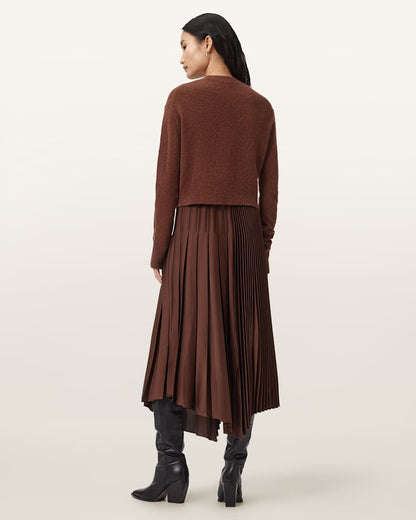 AllSaints Jax 2 In 1 Maxi Dress Women's Chestnut Brown Women's