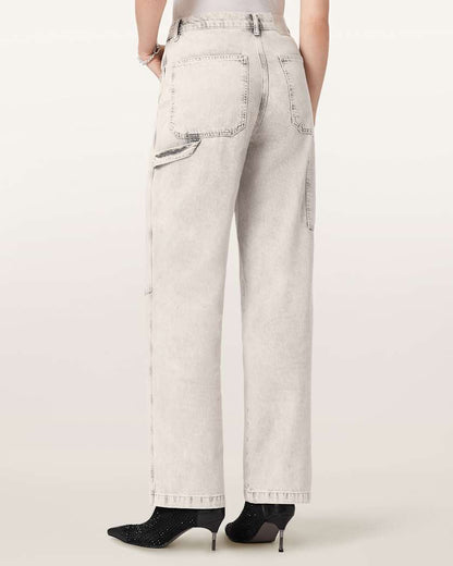 AllSaints Mia Sparkle Carpenter Jeans Women's Snow Grey Women's