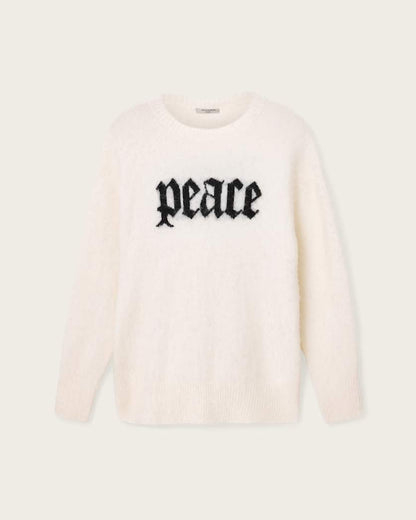 AllSaints Peace Wool Blend Sweater Women's Chalk White/Black Women's