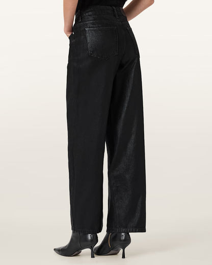AllSaints Daria Denim Jeans Women's Coated Black Women's