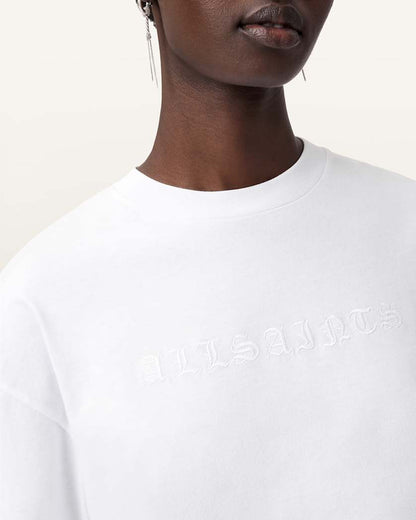 AllSaints Vision Amelie Oversized T Shirt Women's Optic White Women's