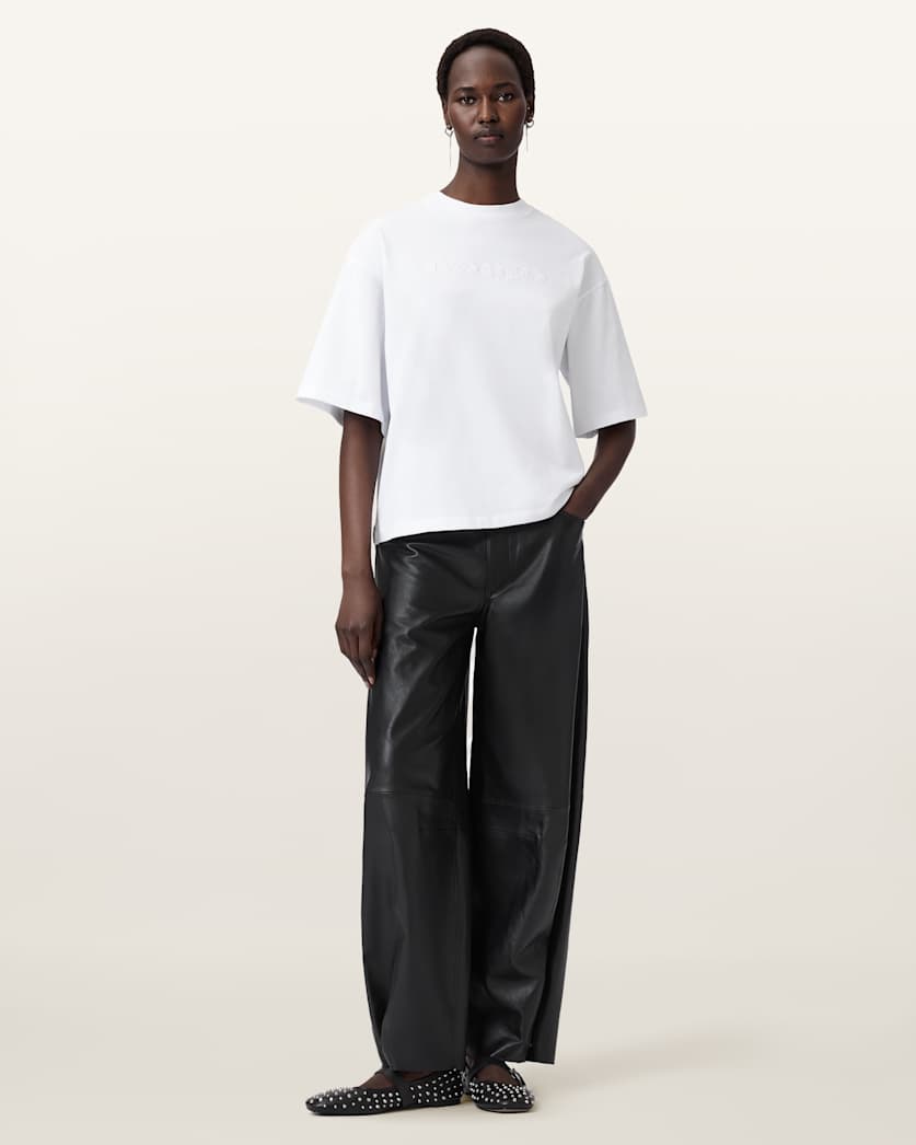 AllSaints Vision Amelie Oversized T Shirt Women's Optic White Women's