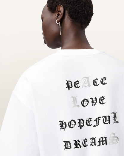 AllSaints Vision Amelie Oversized T Shirt Women's Optic White Women's